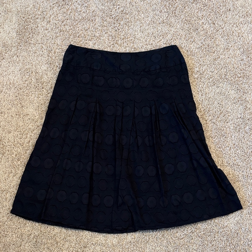 Rafaella Black Textured A-Line Skirt